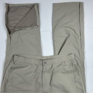 L. L. Bean Hiking Pants Mens Large Tall Tan Nylon Outdoor Camping Pants 0FVL5
